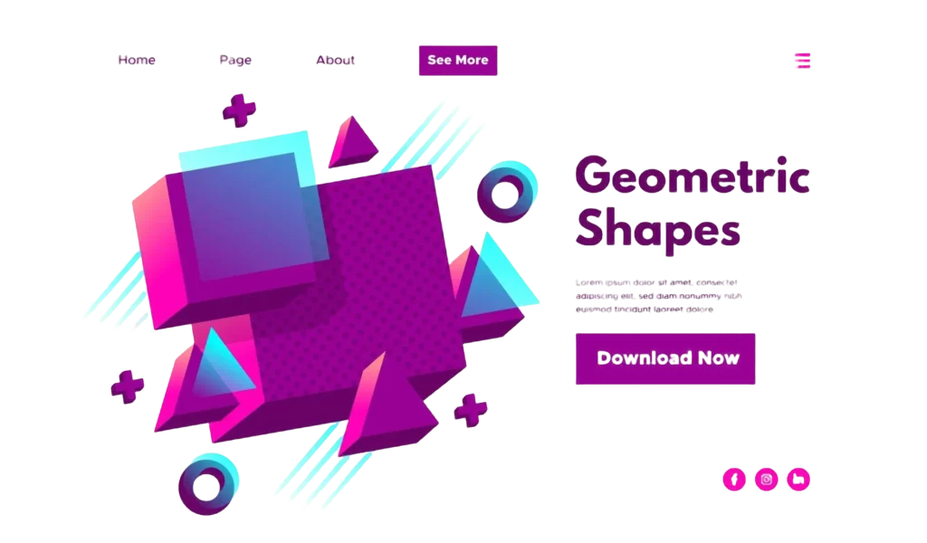 Geometric shapes in web design 2025